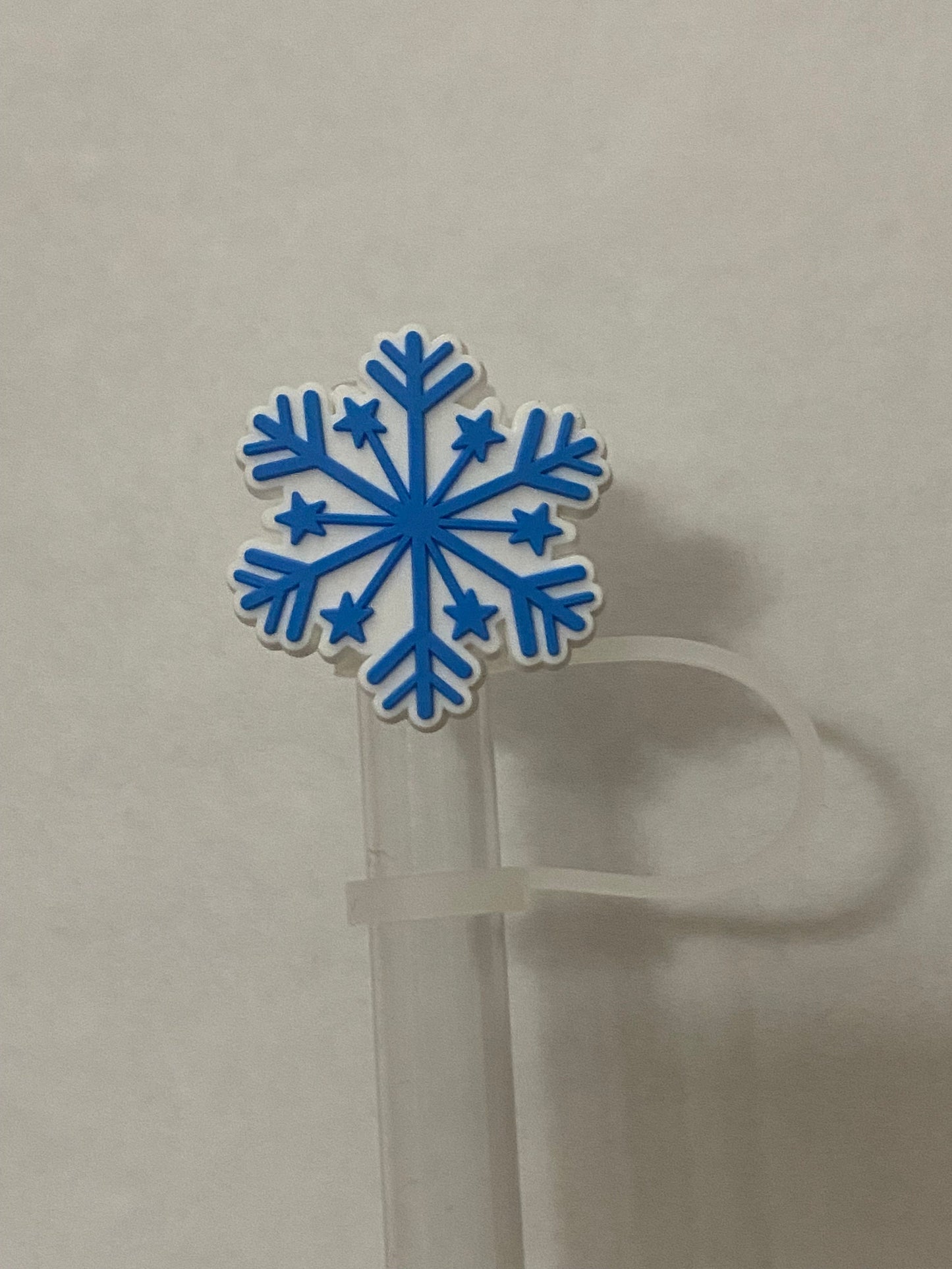 Blue Snowflake Straw Topper for 10 mm Straws