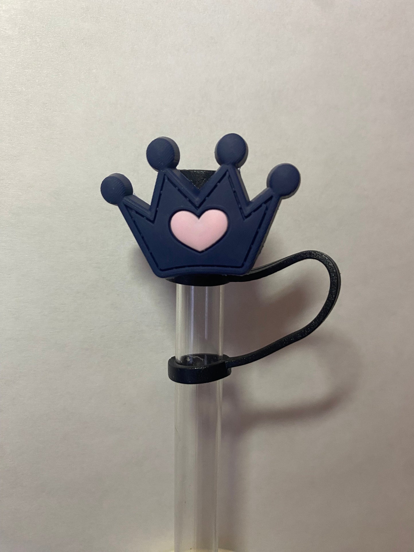 Blue and Pink Crown Straw Topper for 10 mm Straws