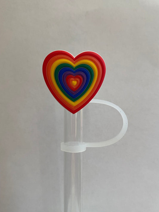 Rainbow Heart Straw Topper for 10 mm Straws