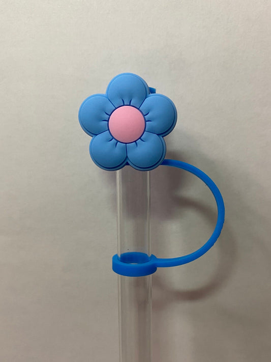 Blue and Pink Flower Straw Topper for 10 mm Straws