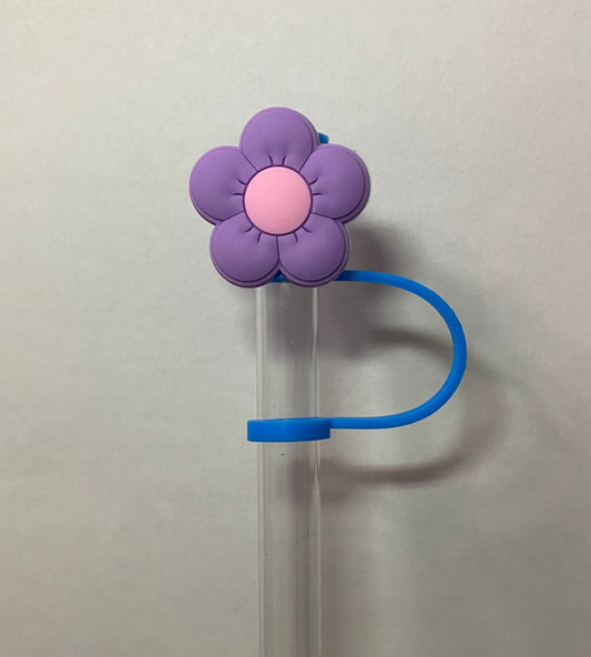 Purple and Pink Flower Straw Topper for 10 mm Straws