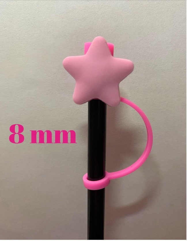 A Pink Star Straw Topper for 8 mm Straws