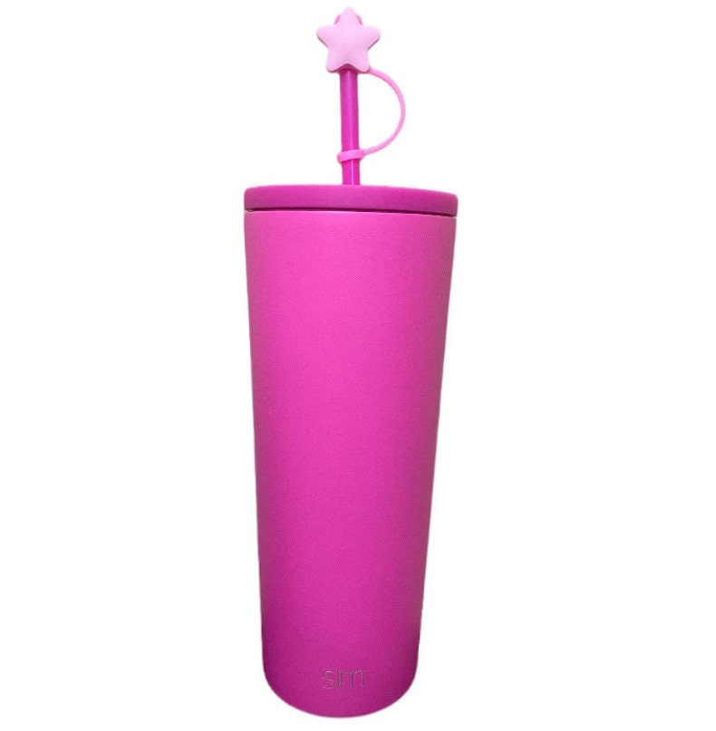 A Pink Star Straw Topper for 8 mm Straws