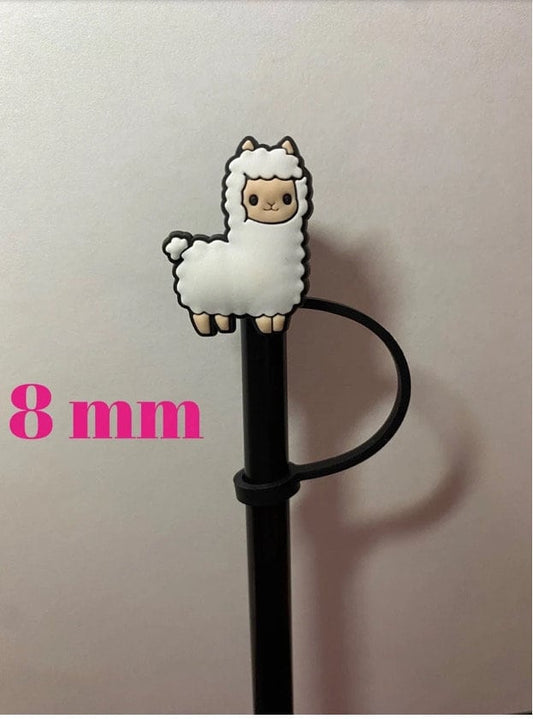 A Baby Llama Straw Topper for 8 mm Straws