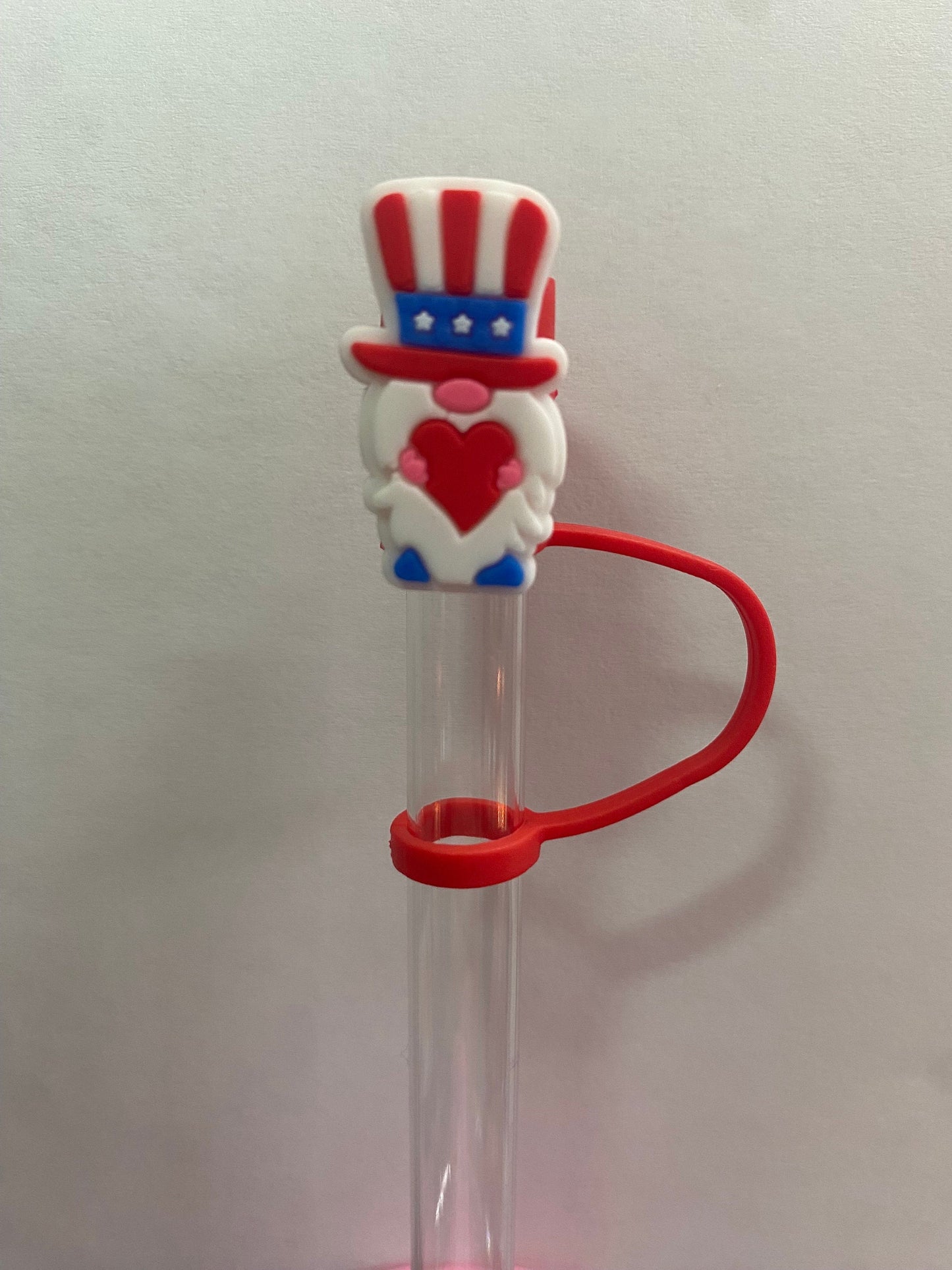 USA Heart Gnome Straw Topper for 10 mm Straws