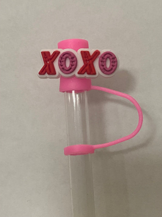 XOXO Valentines Straw Topper for 10 mm Straws