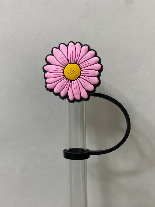 Pink Flower Straw Topper for 10 mm Straws