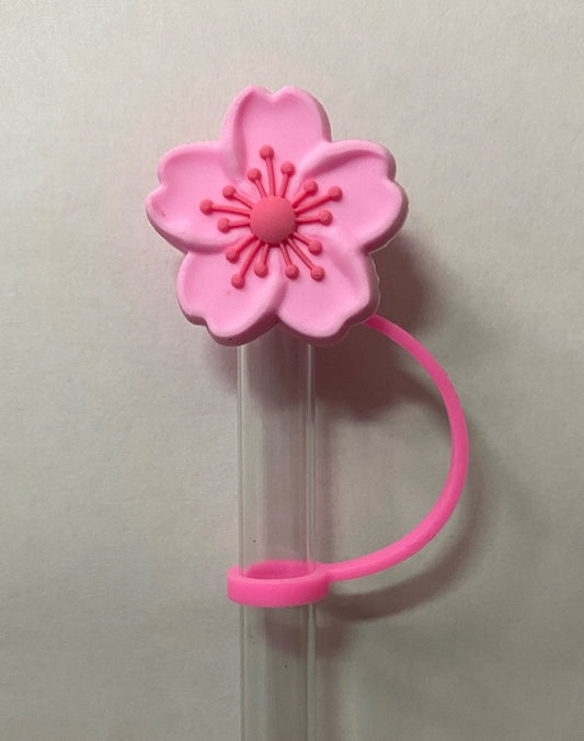 Pink Cherry Blossom Straw Topper for 10 mm Straws