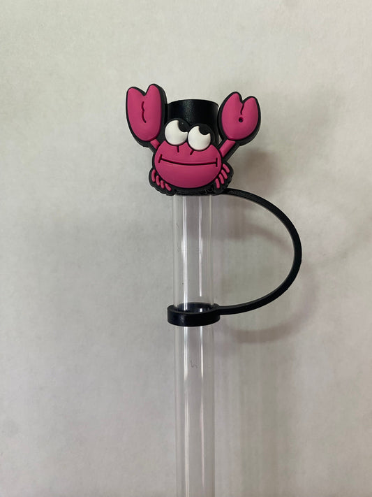 Hot Pink Crab Straw Topper for 10 mm Straws
