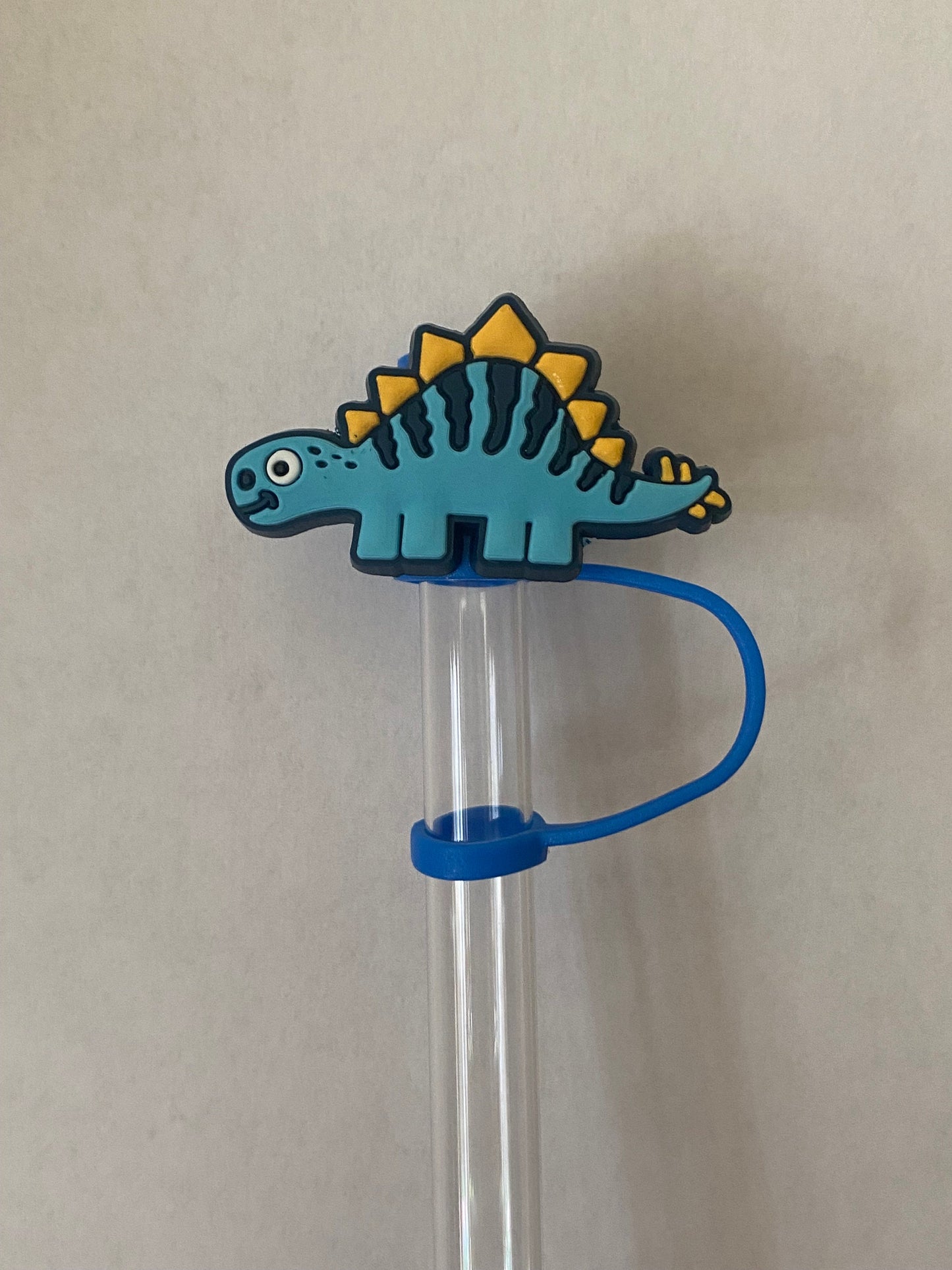 Blue Dino Straw Topper for 10 mm Straws