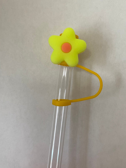 Yellow Flower Straw Topper for 10 mm Straws