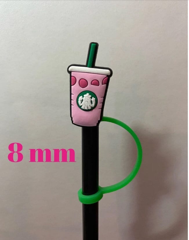 Strawberry Drink Straw Topper for 8 mm Straws