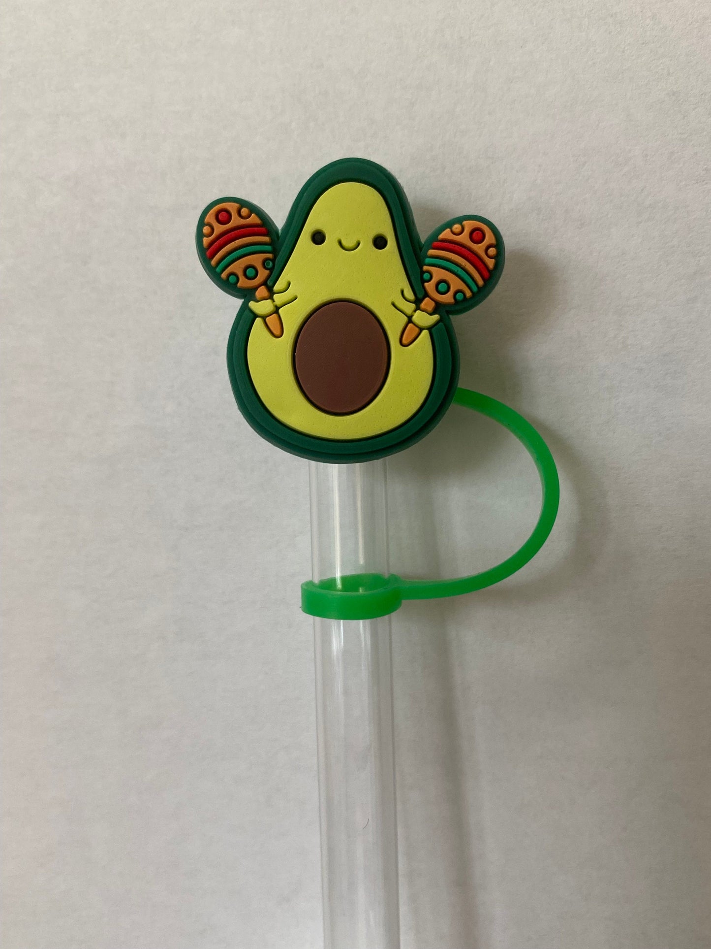 Cinco de Mayo Avocado Straw Topper for 10 mm Straws