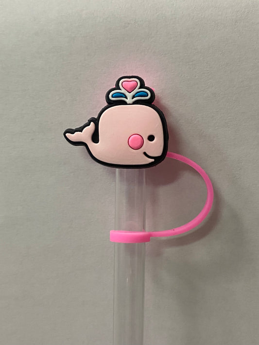 Pink Whale Straw Topper for 10 mm Straws