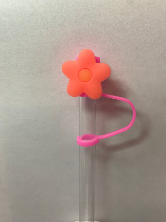 Pink Flower Straw Topper for 10 mm straws