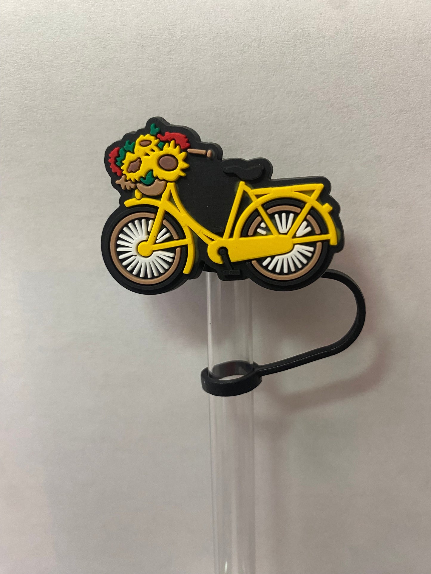 Bike with Flowers Straw Topper for 10 mm Straws