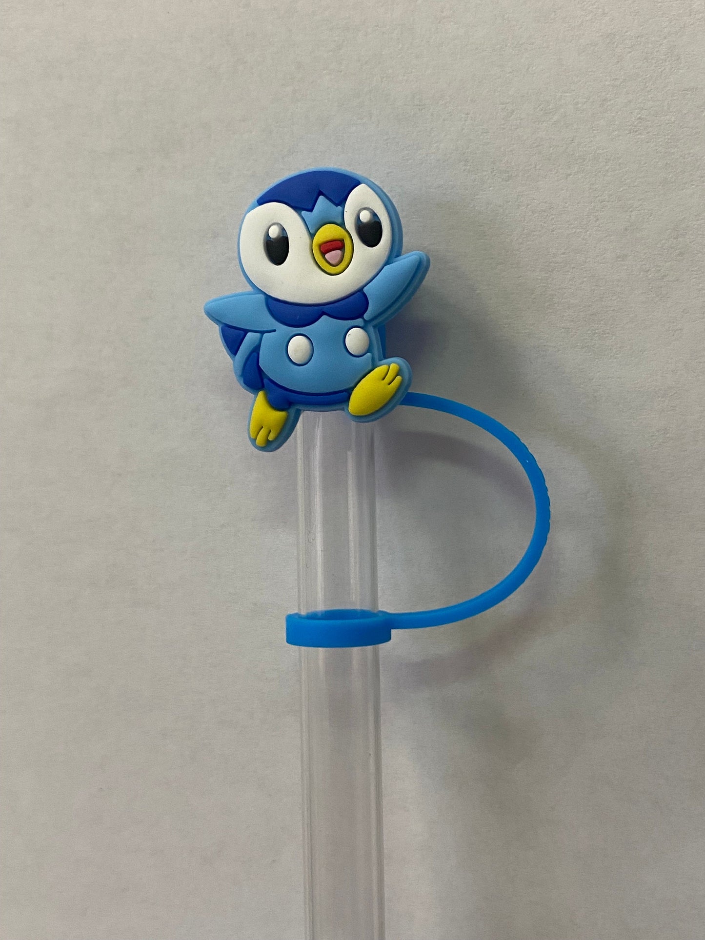 Blue Poke Penguin Straw Topper for 10 mm Straws