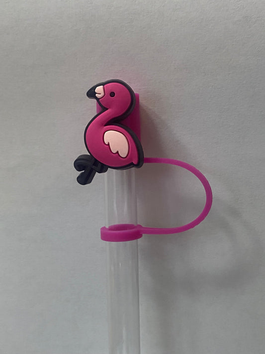 Side Sitting Flamingo Straw Topper for 10 mm Straws