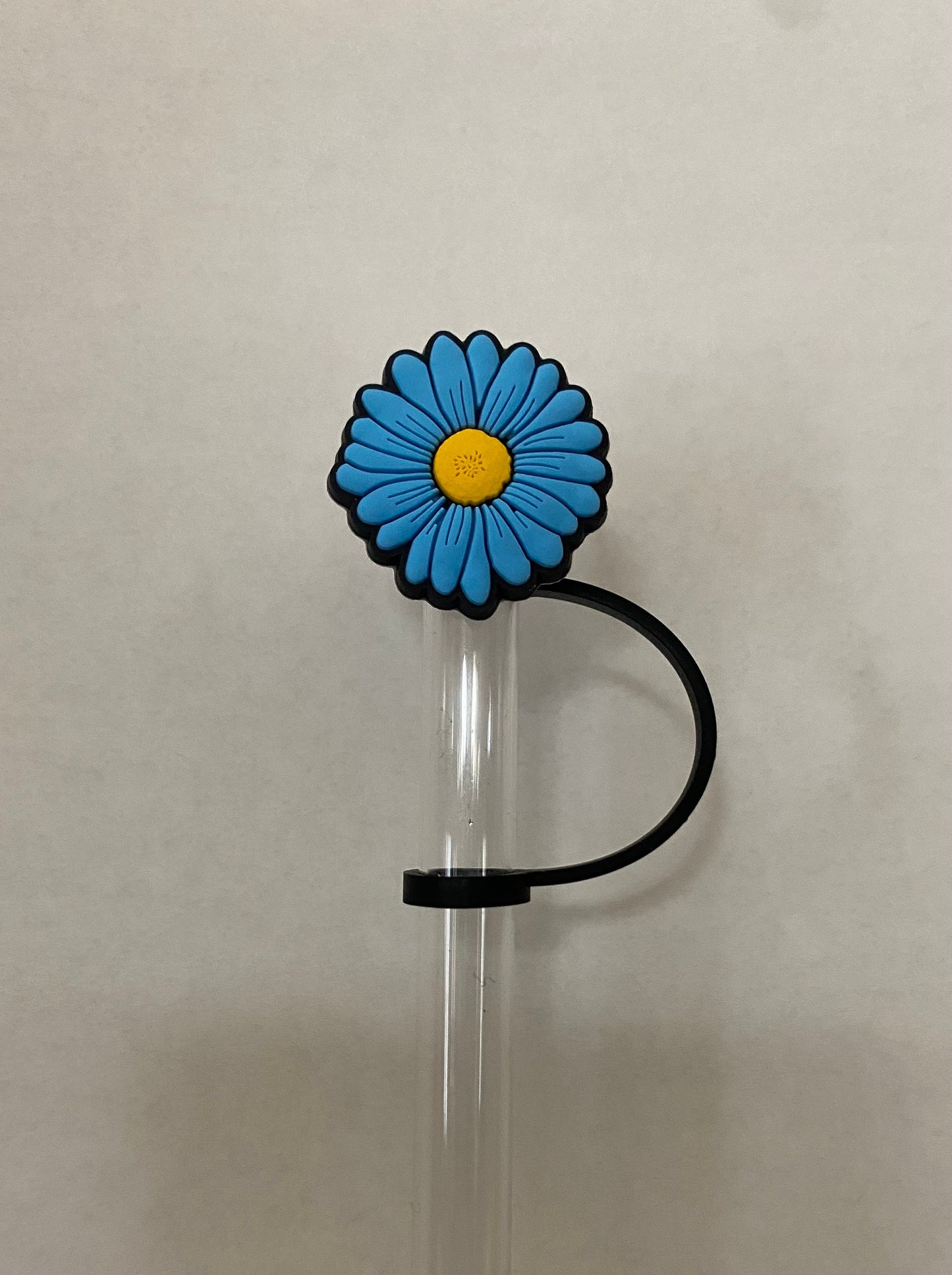 Blue and Yellow Flower Straw Topper for 10 mm Straws