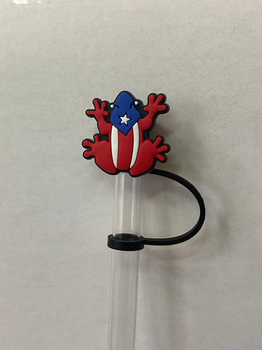 Puerto Rico Frog Straw Topper for 10 mm Straws