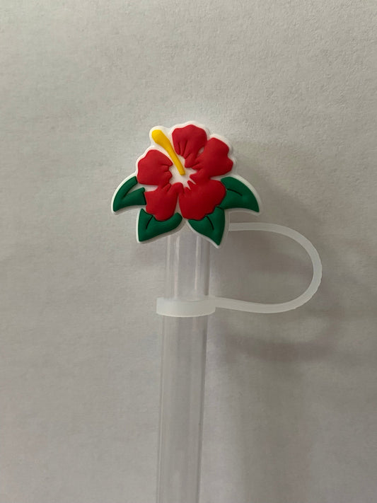 Red Flower Straw Topper for 10 mm Straws