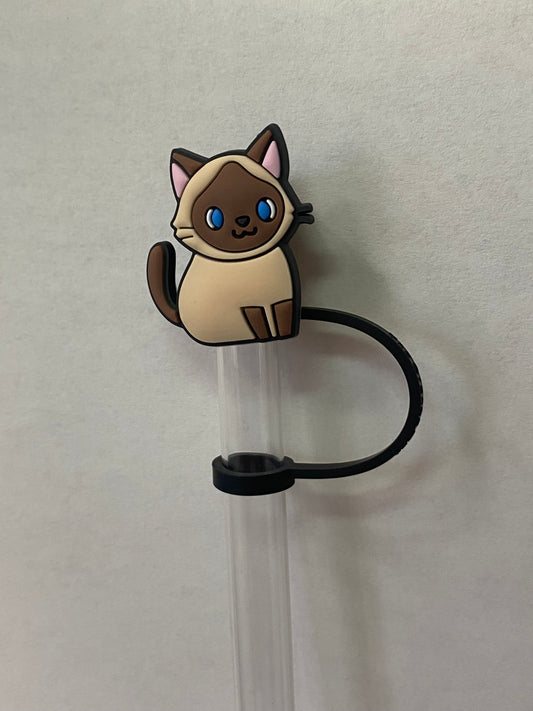 Siamese Kitty Cat Straw Topper for 10 mm Straws