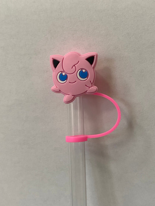 Pink Poke Cat Straw Topper for 10 mm Straws