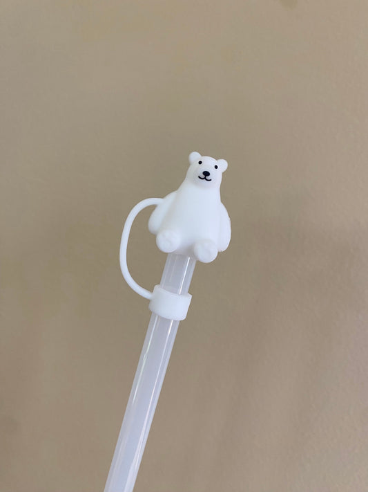 3D Polar Bear Topper for 10 mm Straws