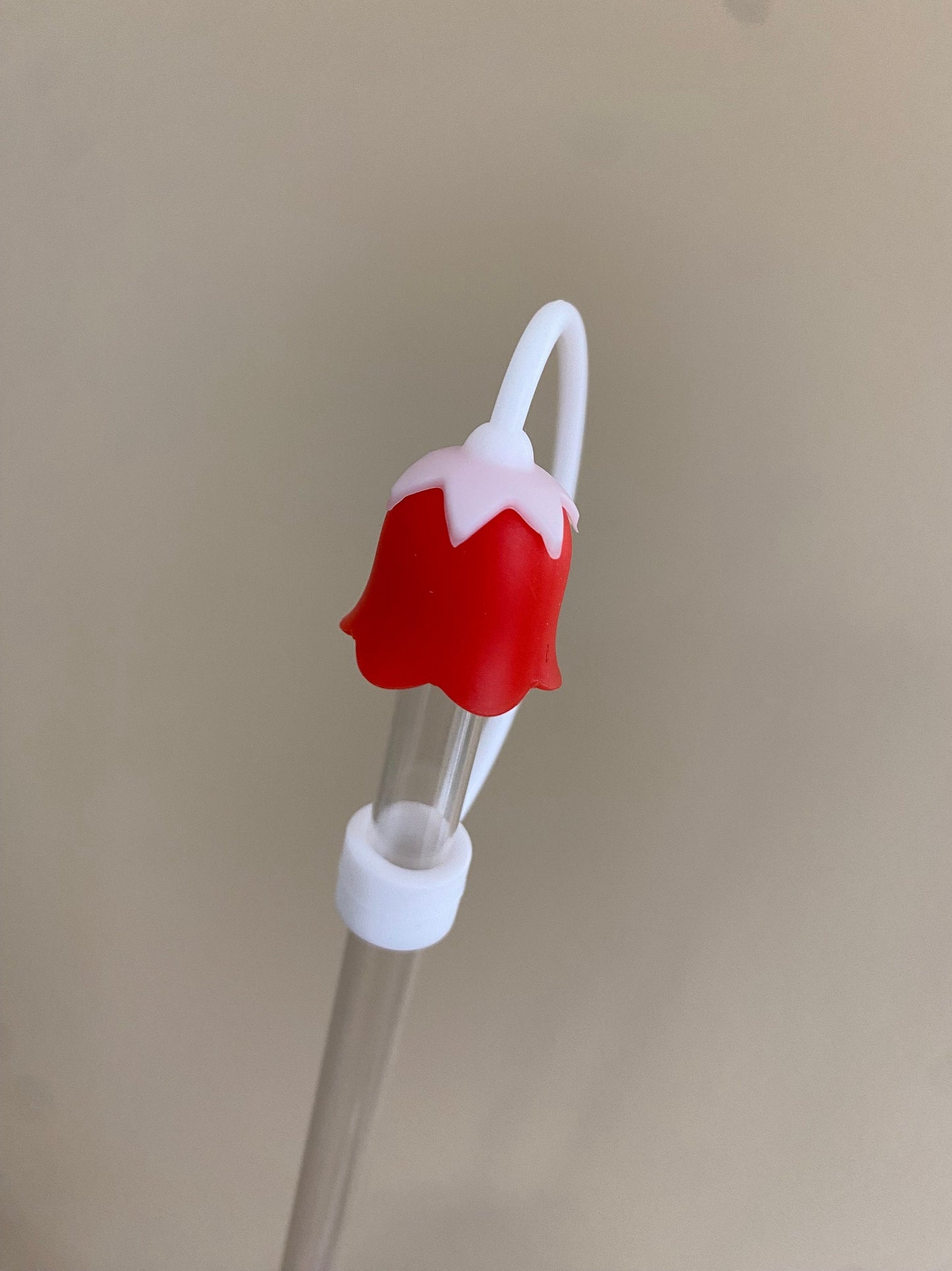 3D Red Lily of the Valley Straw Topper for 10 mm Straws