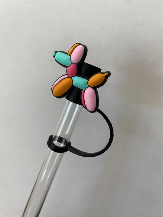 Colorful Balloon Dog Straw Topper for 10 mm Straws