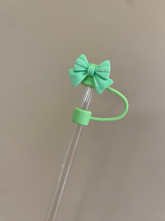 Pastel Green Acrylic Bow Straw Topper for 10 mm Straws
