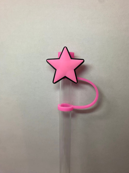 Pink Star Straw Topper for 10 mm Straws