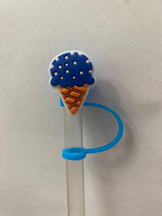 Fourth of July Ice Cream Straw Topper for 10 mm Straws