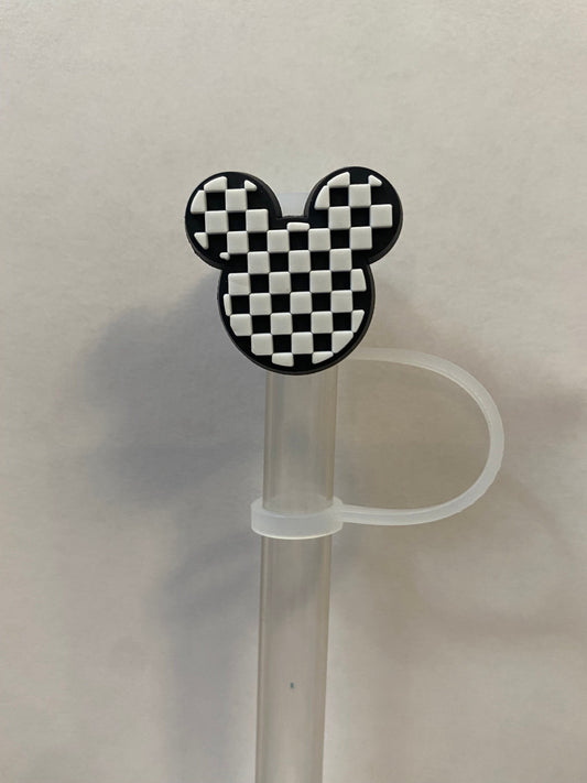 Checkered Mouse Topper for 10 mm Straws