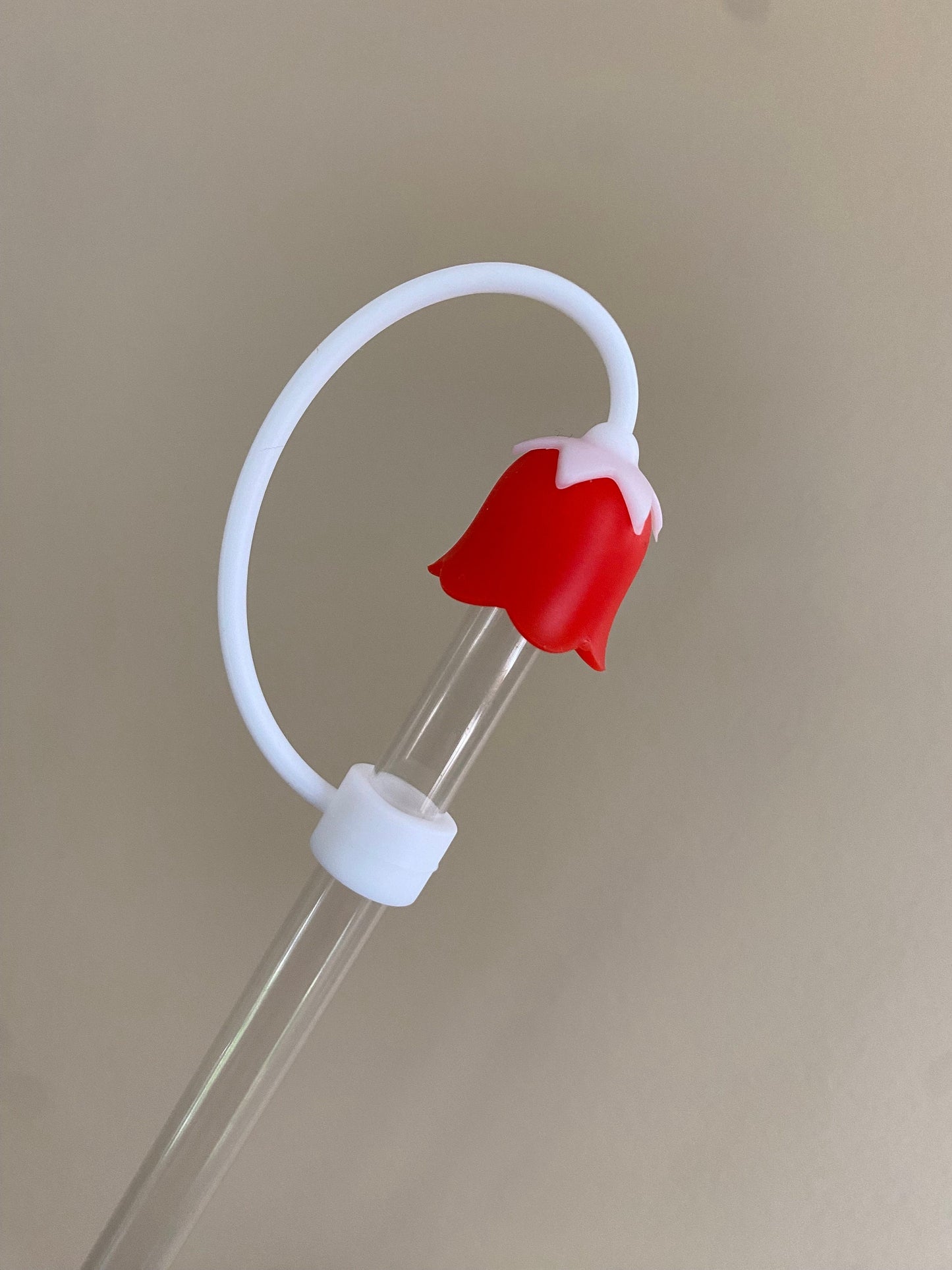 3D Red Lily of the Valley Straw Topper for 10 mm Straws