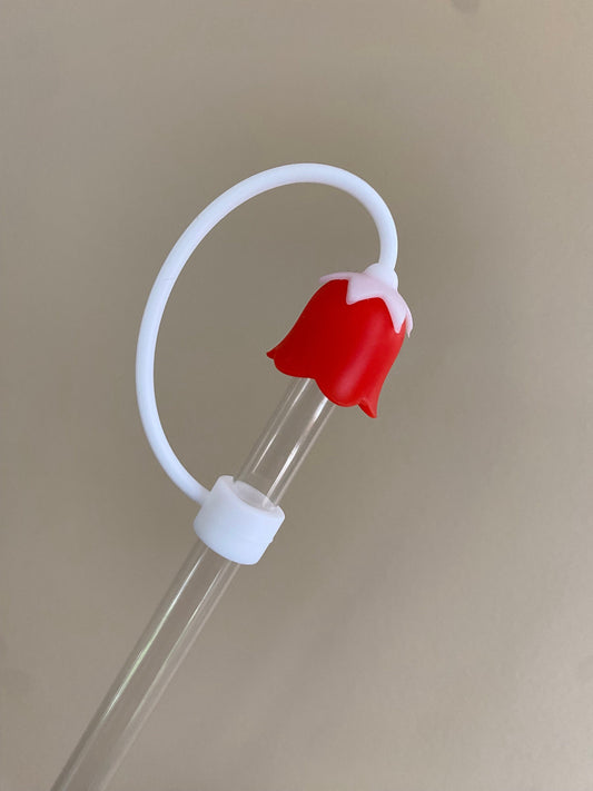 3D Red Lily of the Valley Straw Topper for 10 mm Straws