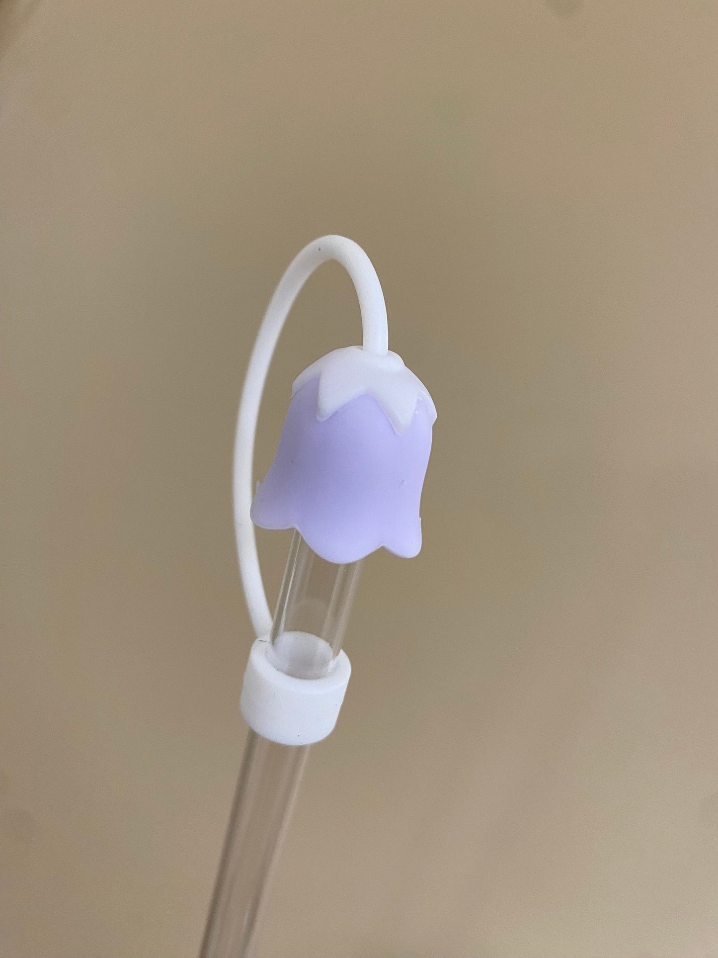 3D Light Dark Purple Lily of the Valley Straw Topper for 10 mm Straws