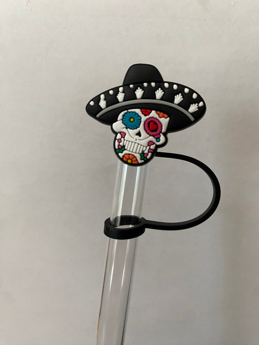 Sugar Skull Straw Topper for 10 mm Straws