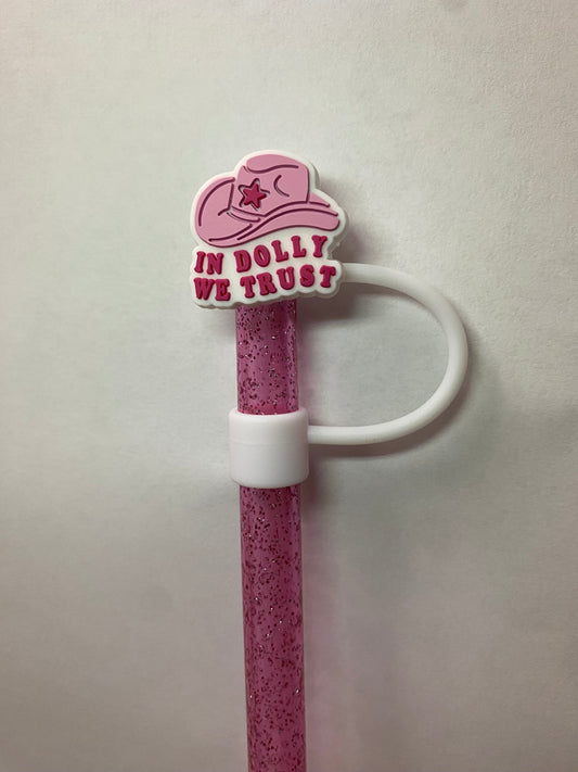 1 Deluxe In Doll We Trust Straw Topper for 10 mm Straws