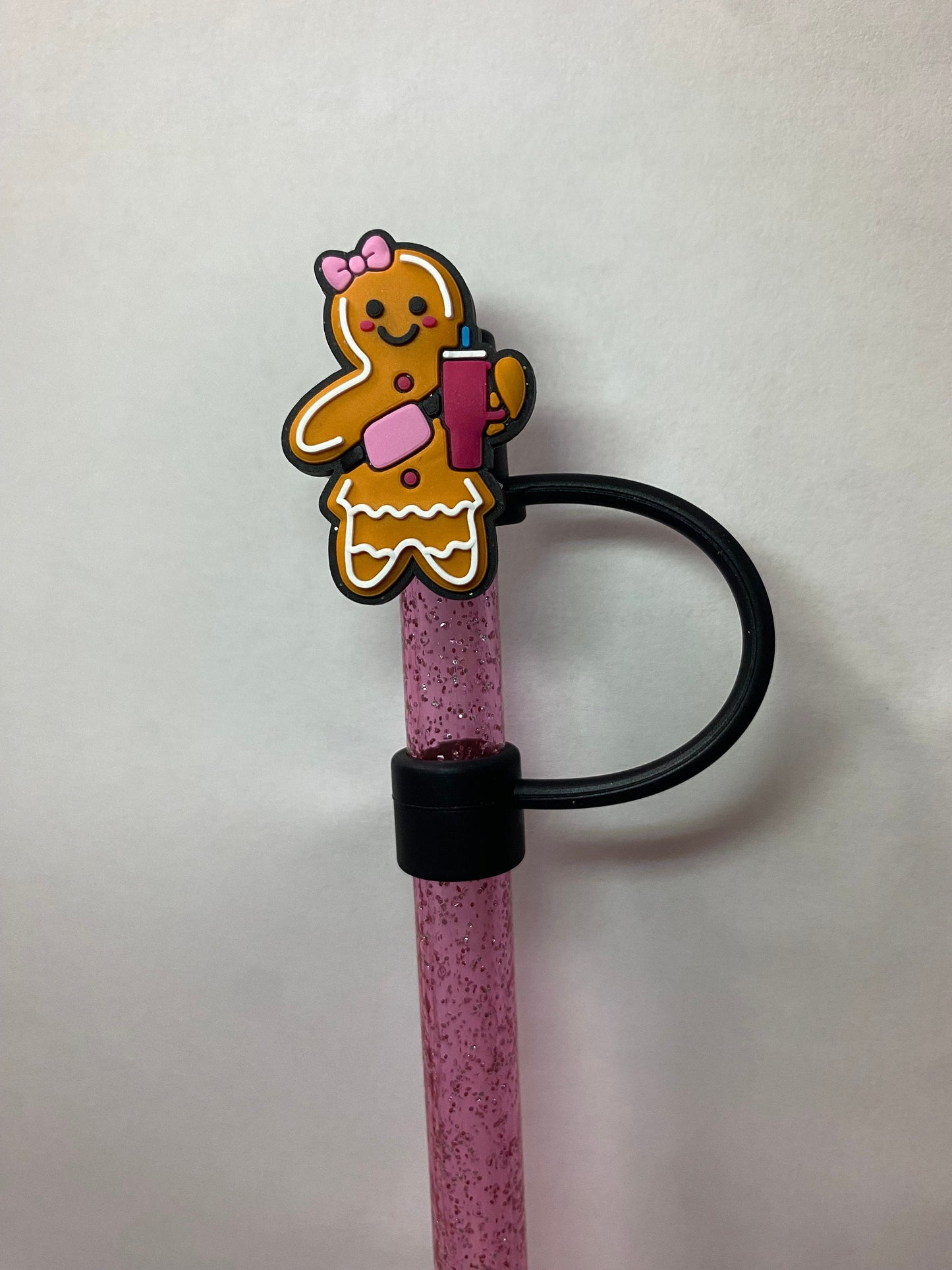 1 Deluxe Gingerbread Gal Straw Topper for 10 mm Straws