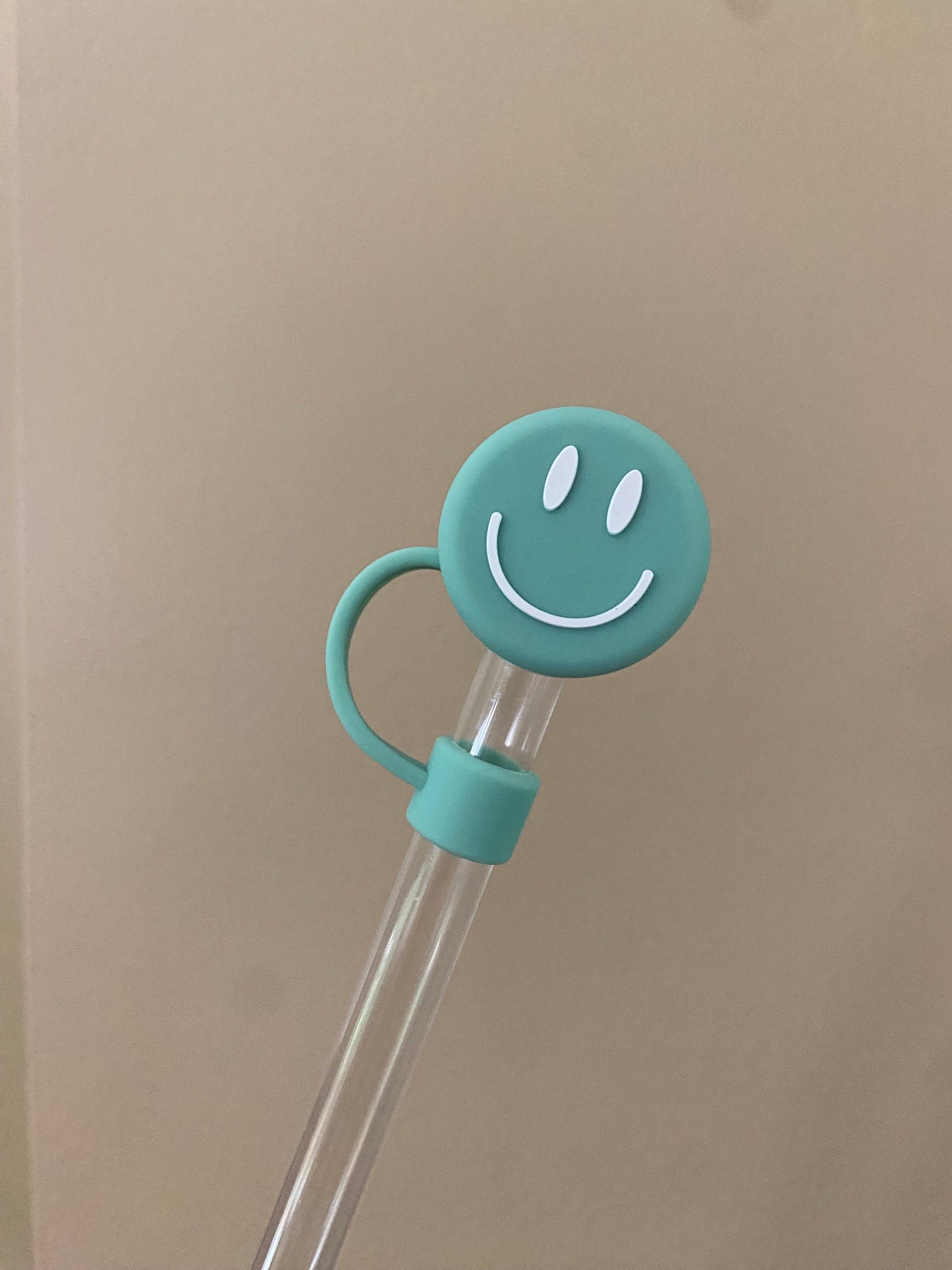 3D Mint Smiley Straw Topper for 10 mm Straws