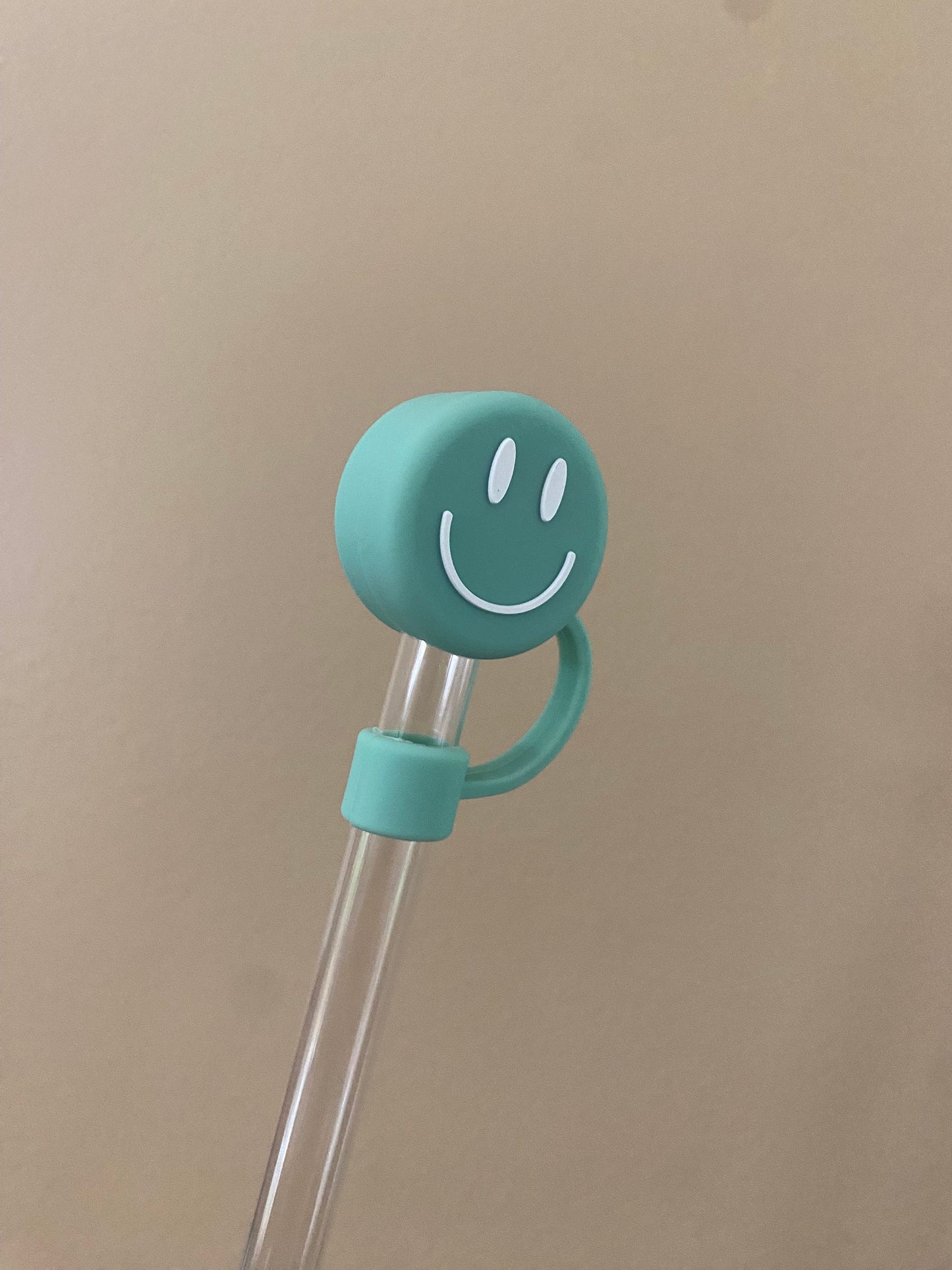 3D Mint Smiley Straw Topper for 10 mm Straws