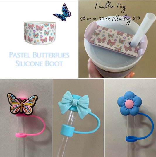 Sweet Pea’s Pastel Butterflies Bundle - 30 or 40 oz oz 2.0 Quencher
