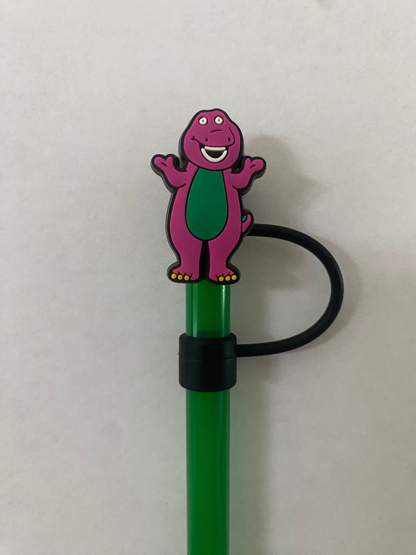 1 Deluxe Purple Dino Straw Topper for 10 mm Straws