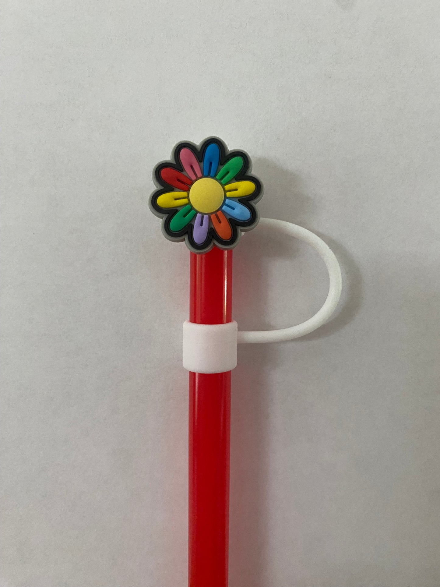 1 Deluxe Colorful Flower Straw Topper for 10 mm Straws