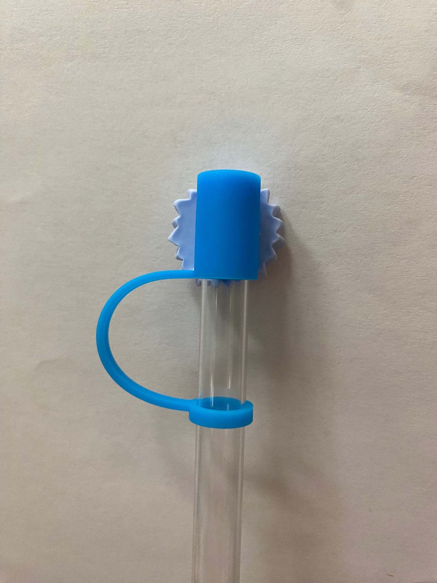 Acrylic Blue and Yellow Flower Straw Topper for 10 mm Straws