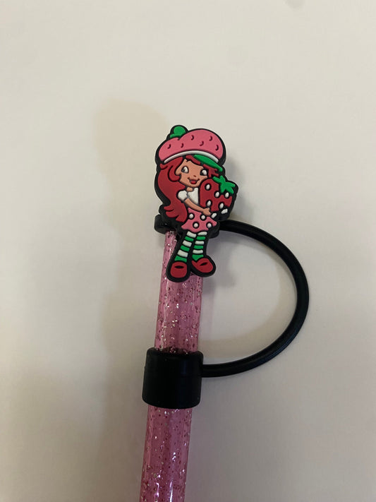 1 Deluxe Strawberry Girl Straw Topper for 10 mm Straws