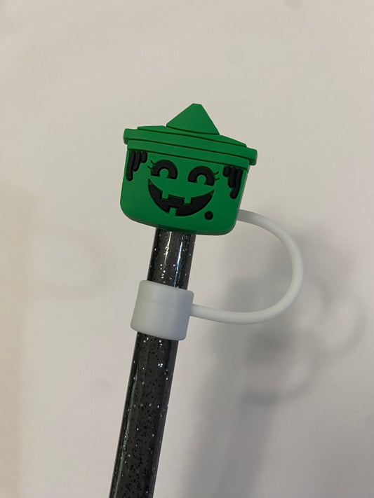 1 Deluxe Green Halloween Bucket Straw Topper for 10 mm Straws