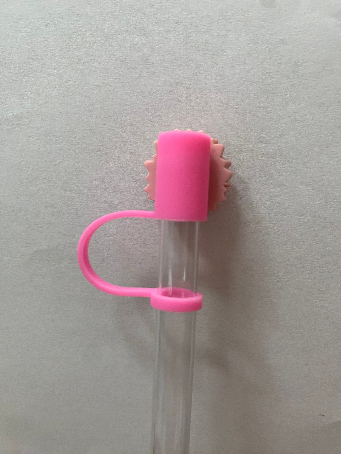 Acrylic Pink Daisy Straw Topper for 10 mm Straws