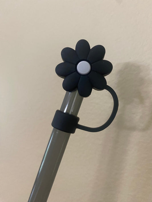 3D Black Daisy Straw Topper for 10 mm Straws